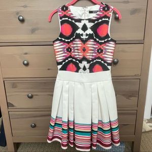 Badgley Mischka Ikat Print Fit and Flare Sundress Size 2